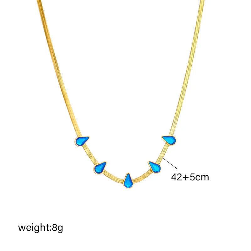 Collier en acier inoxydable avec cœur géométrique et cristaux colorés pour femme