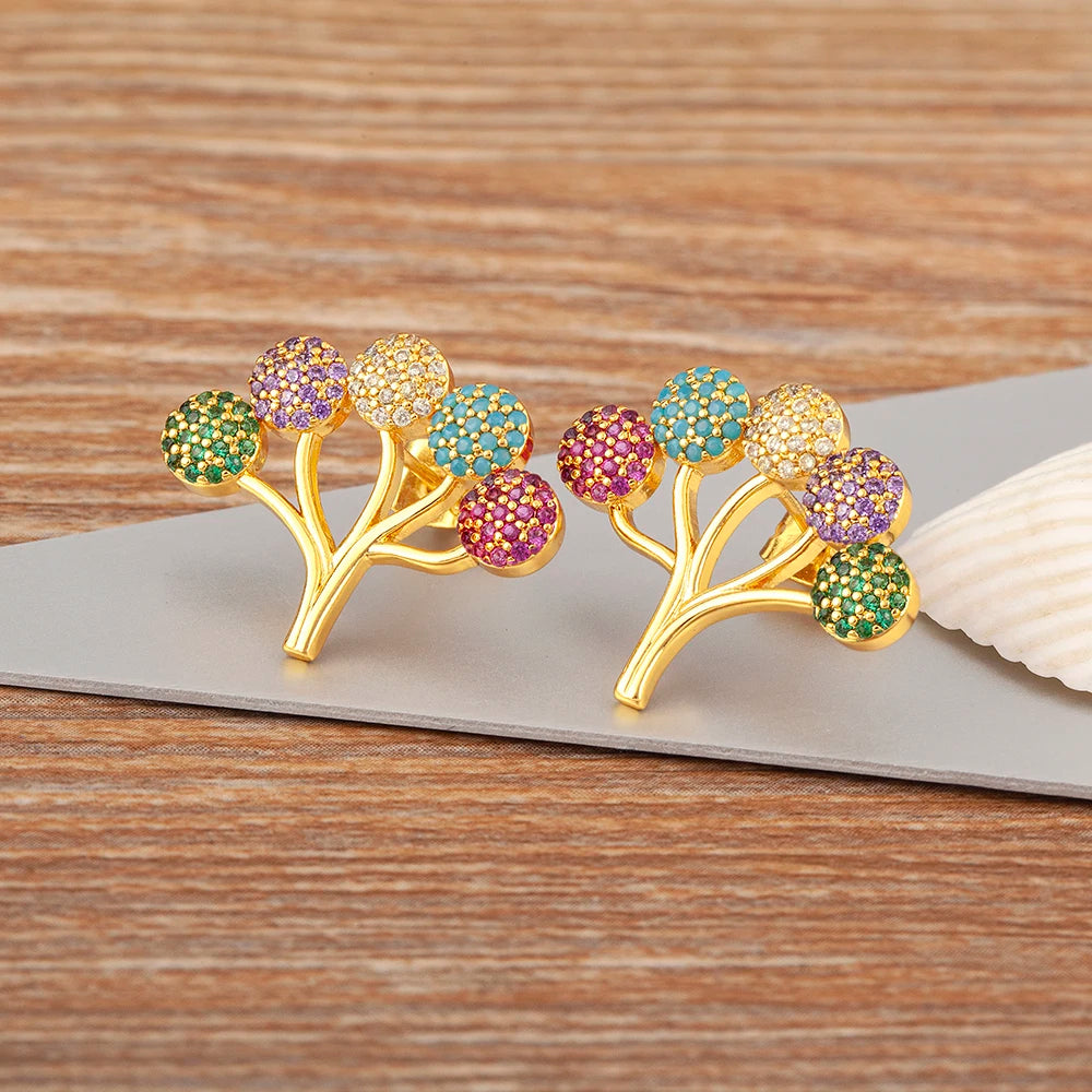 Ensemble de Bijoux Nidin Tree Of Life : Boucles d'Oreilles, Collier Cristal